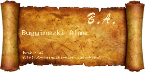 Bugyinszki Alma névjegykártya